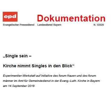 epd dokumentiert Fachtag „Singles in der Kirche“