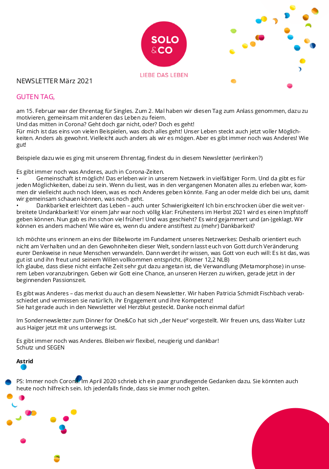 Newsletter März 2021
